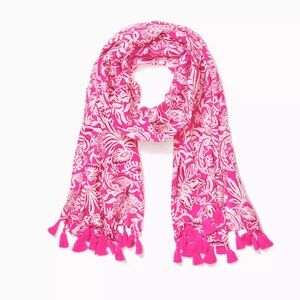 NIP Lilly Pulitzer Passion Fruit Pink Absolutely Flamazing Resort Scarf